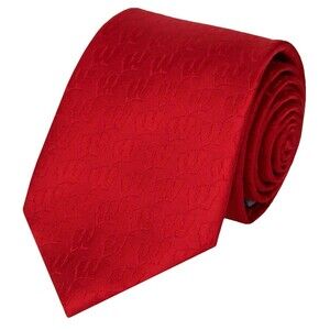 NEW Donegal Bay Men's Wisconsin Badgers Red Tone on Tone Neck Tie Silk Red